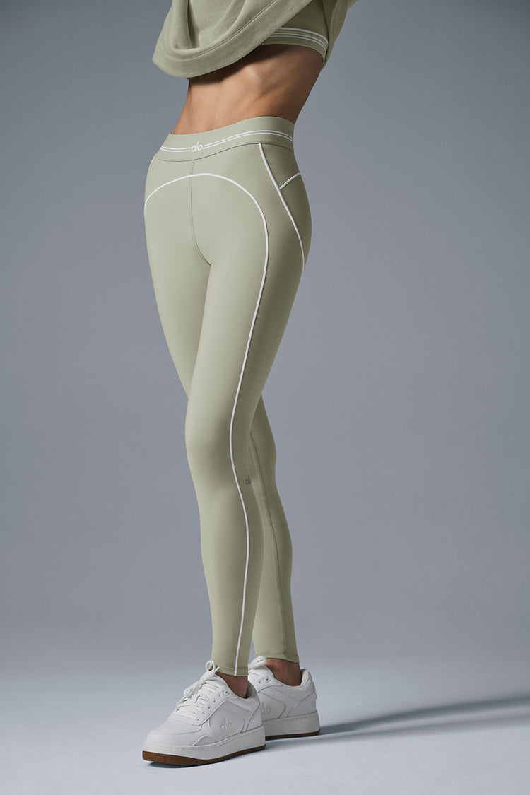 Airbrush High-Waist Heart Throb Legging - Limestone/White