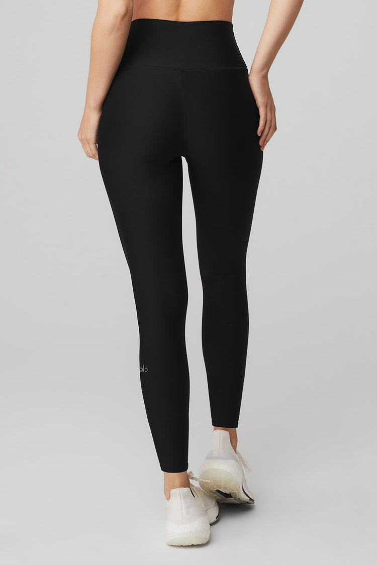 High Waisted Full Lenght Leggings - Black - Boutique 23