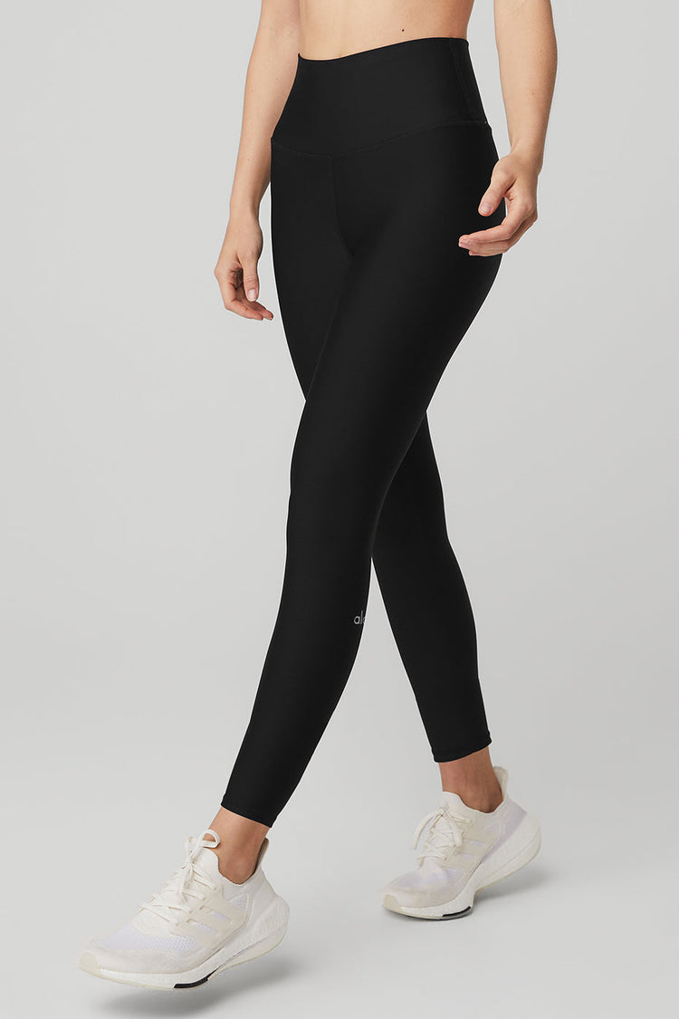 ALO Yoga High Line Lace Up Leggings High Rise Cut Out Caged Black