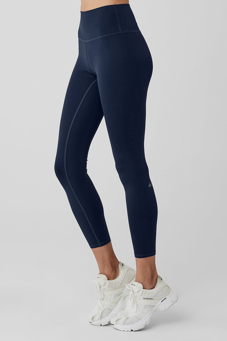 Alo Yoga Accelerate Leggings Blue Navy Accent Houndstooth Size