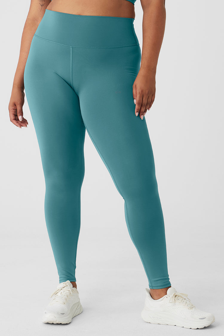 Alo Yoga Airlift High Waist Shorts In Ocean Teal