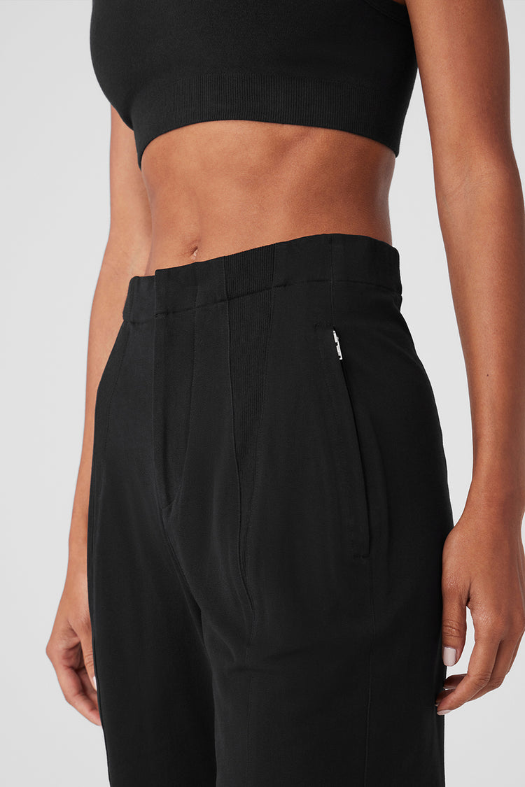 High-Waist On Point Moto Trouser - Toasted Almond