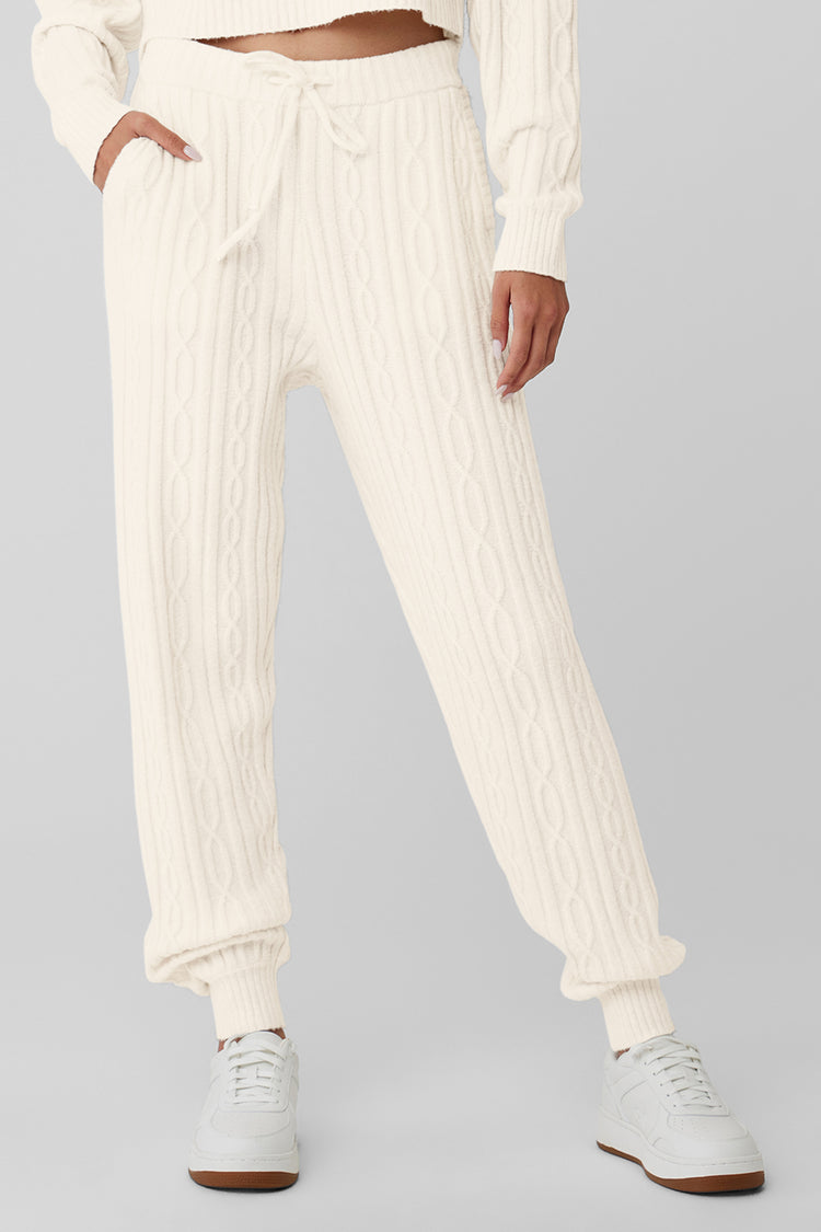 Cable Knit Winter Bliss Pant - Ivory