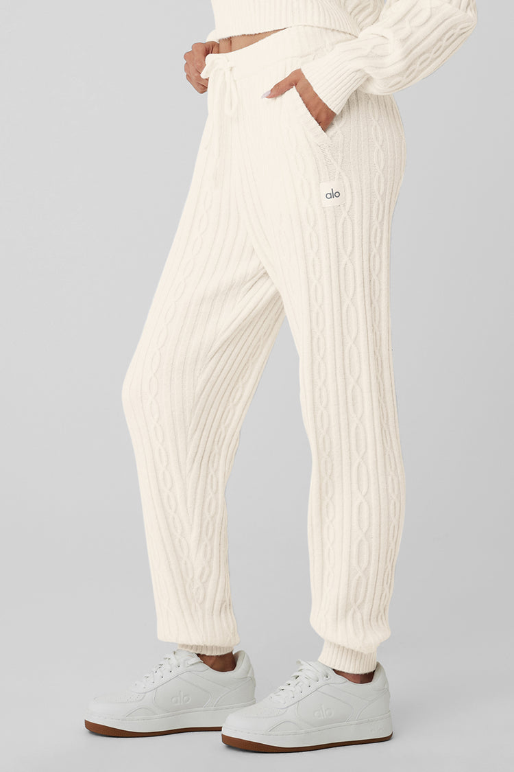 Cable Knit Winter Bliss Pant - Ivory