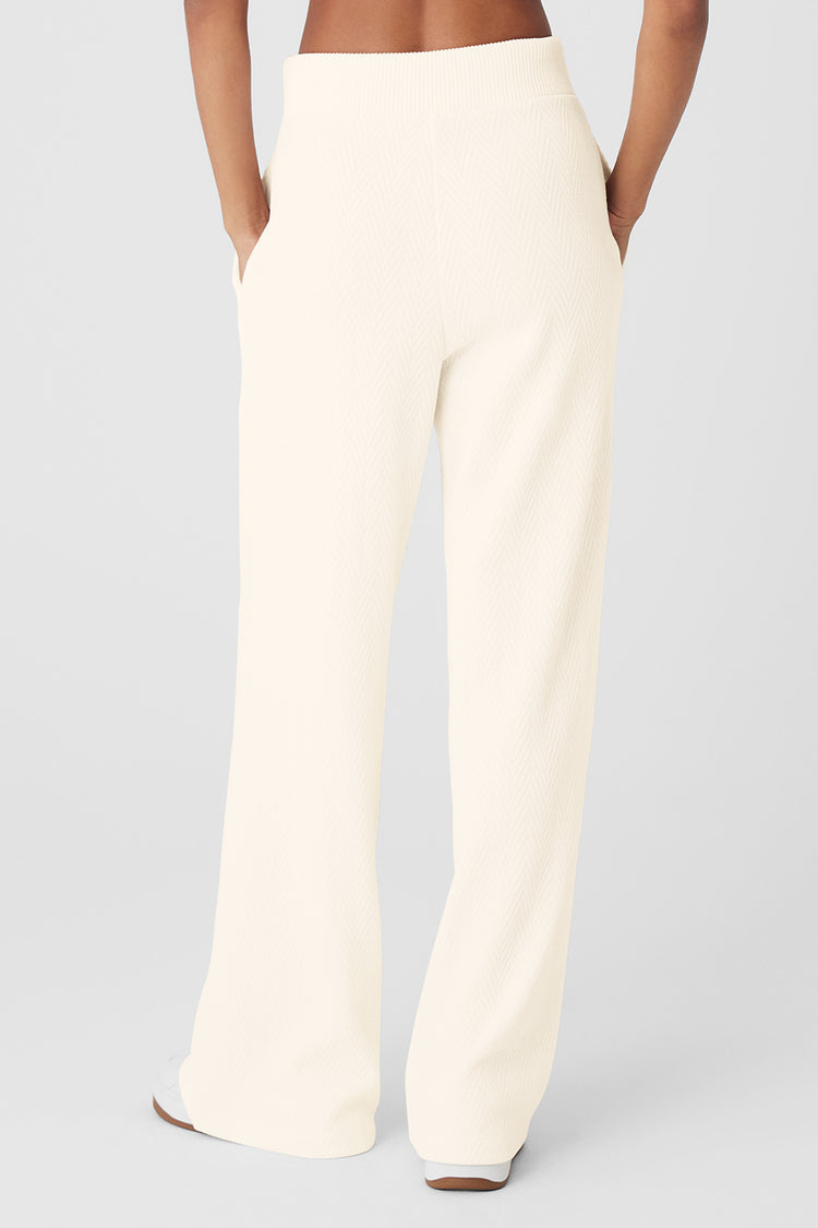 High-Waist Cozy Day Wide Leg Pant - Ivory
