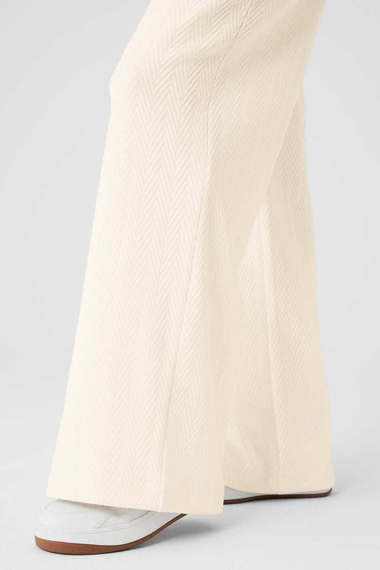 Relax in Radiance Ivory Textured Wide Leg Lounge Pants