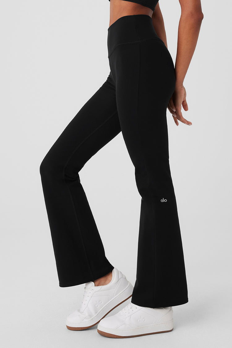 Alo Yoga XXS Airbrush High-Waist Cinch Flare Legging - Black – Soulcielite