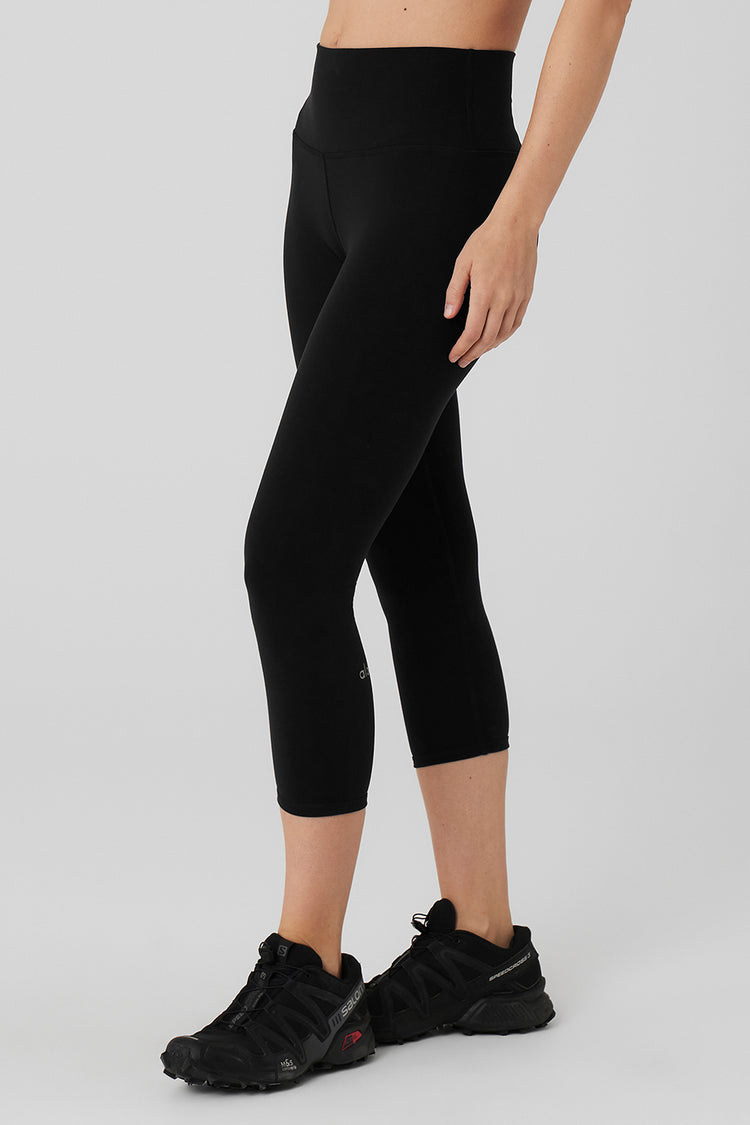 Alo Yoga, High Waisted Airbrush Capri - Black