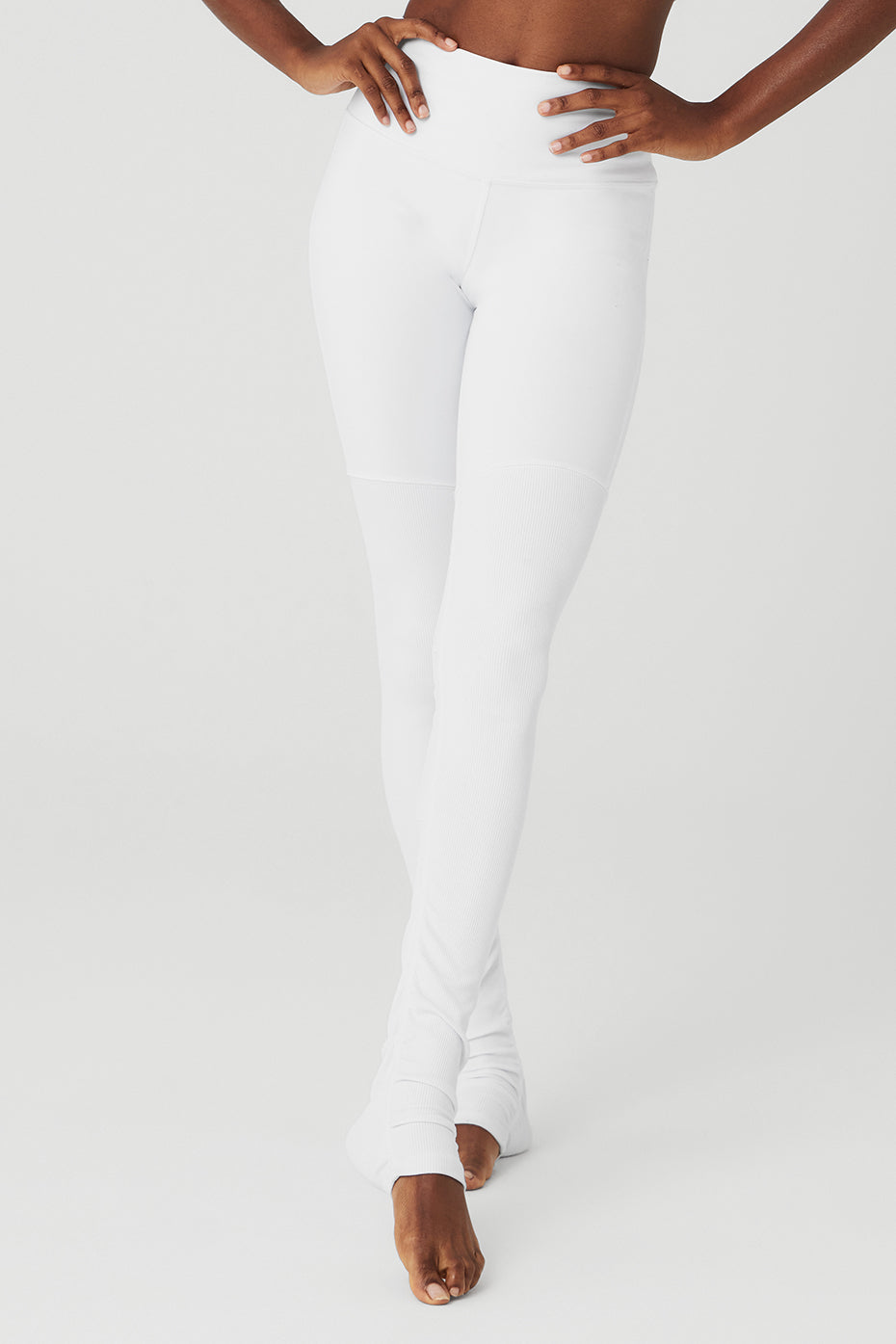 Airbrush High-Waist Cinch Flare Legging - White