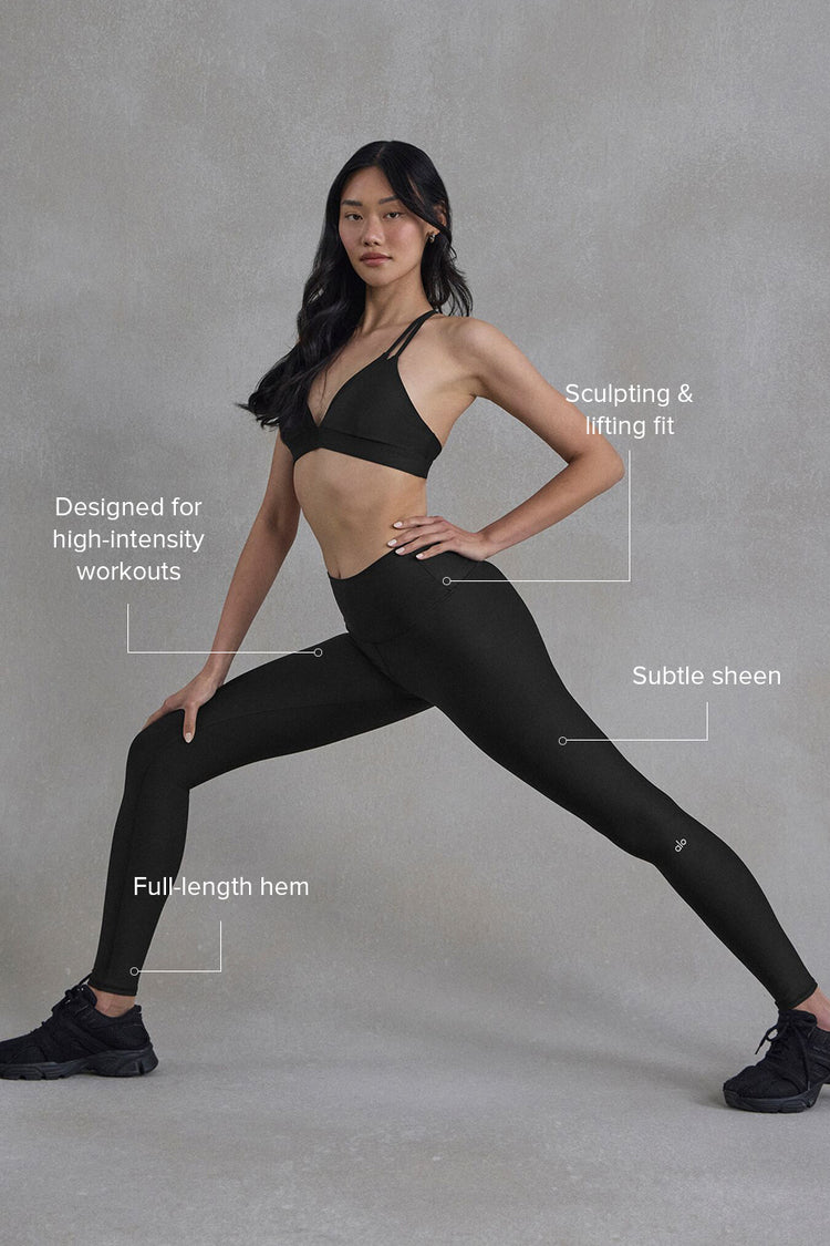 Alo Yoga, High Waisted Moto Legging Black