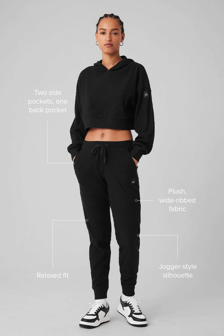 alo Urban Moto Sweatpant in Black