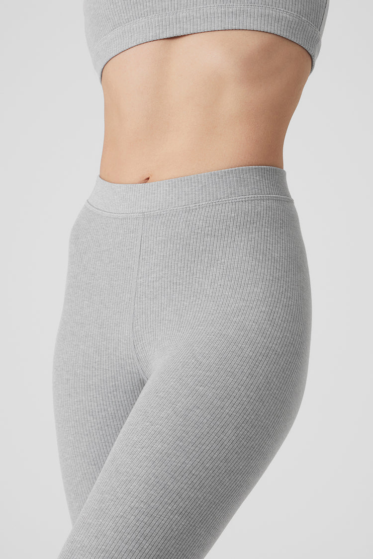 Alo Yoga Alosoft Yoga Legging Grey High Waisted - Large