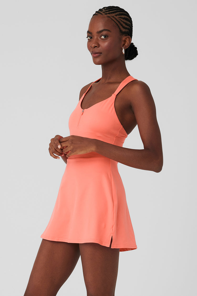 Alo Yoga Alosoft Courtside Tennis Dress Cantaloupe XS Orange - $189 New  With Tags - From Julie