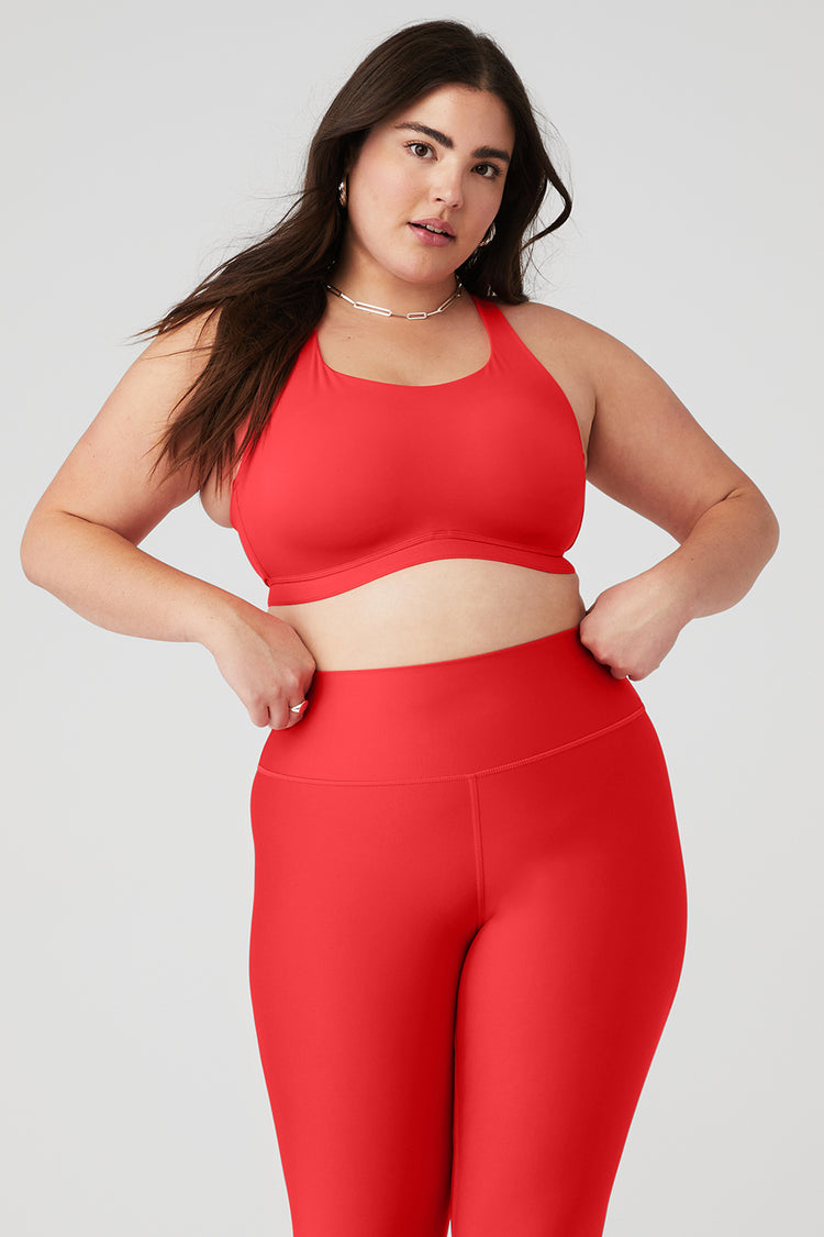 Power Mesh Sports Bra, Red