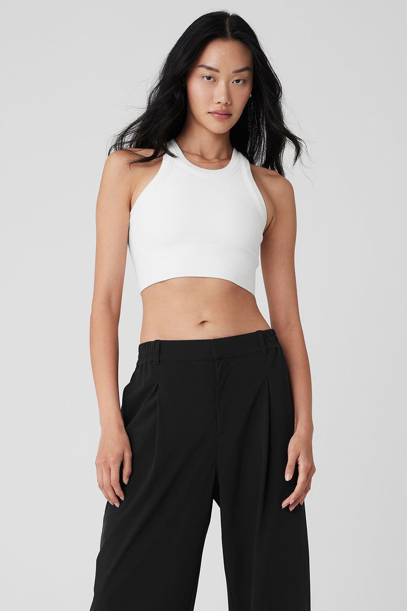 Alo Yoga womensW9032RRib Support Tank sleeveless Shirt - white - X-Small :  : Fashion