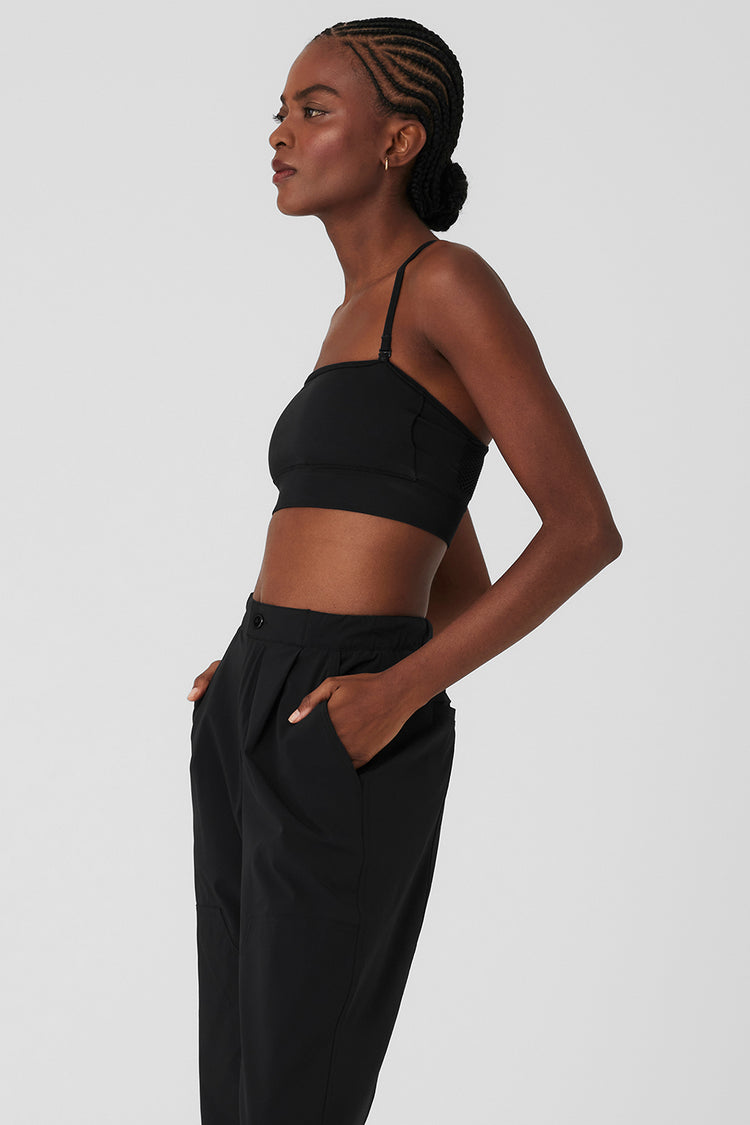 Bandeau Alo | - Air Open Bra Seamless Black Yoga