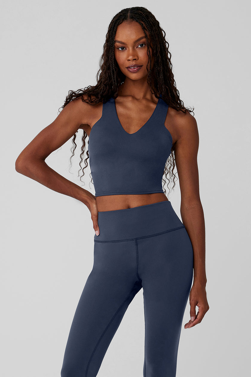 Alo Yoga - SHOP THIS LOOK: On left: Interlace Bra, Twilight:   Airbrush Legging:   On right: Sunny Strappy  Bra