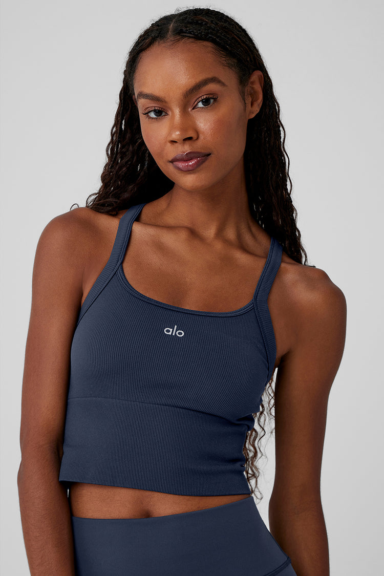 Alo Yoga Tank Womens Extra Small Turquoise Compression Built in Bra Tank  Top