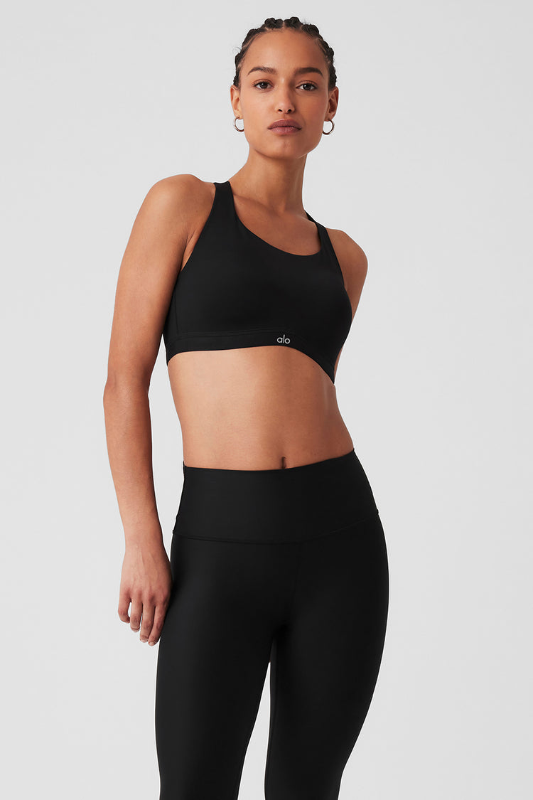 Black Sports Bra I High Support I STRONGER