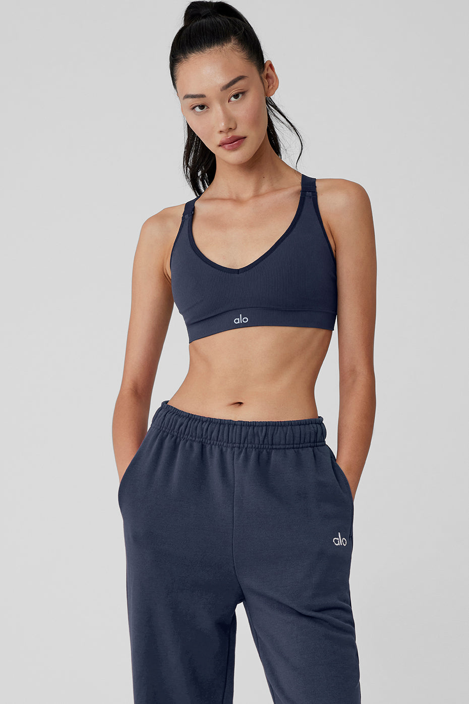 Womens Alo Yoga blue Airlift Intrigue Sports Bra, Harrods # {CountryCode}
