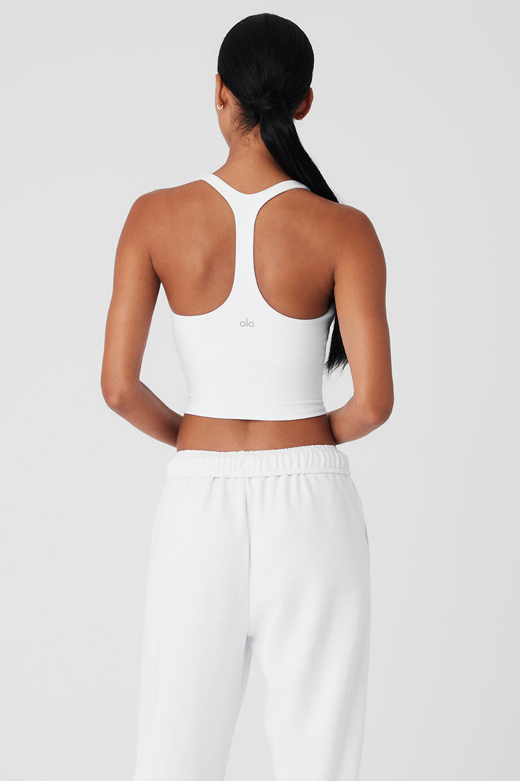 ALO Yoga Motivate Bra Tank in White - Yoga Store Palma – Sea Yogi