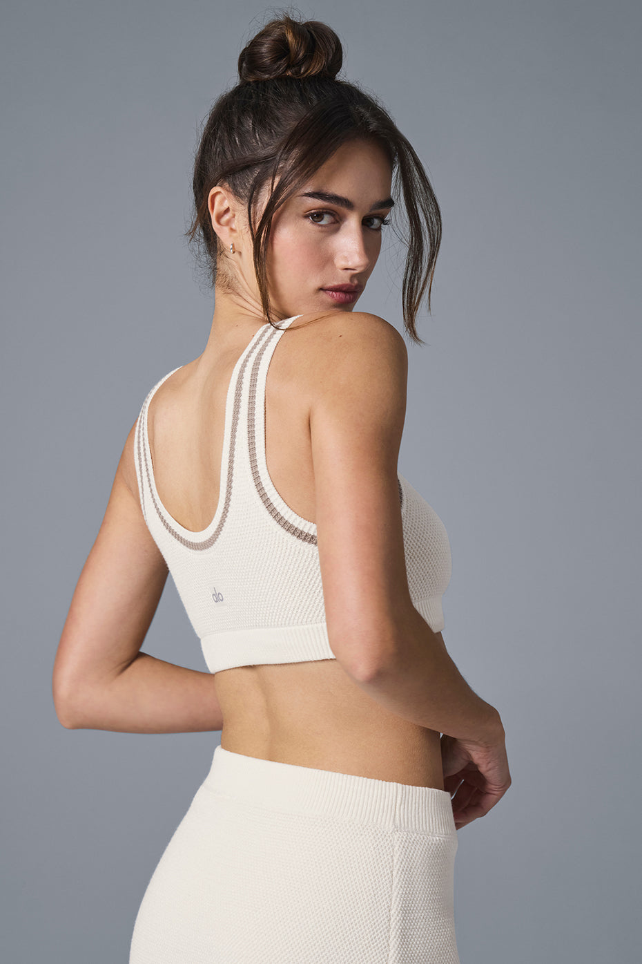 Tennis Club Sweater Knit Bra - Ivory/Gravel