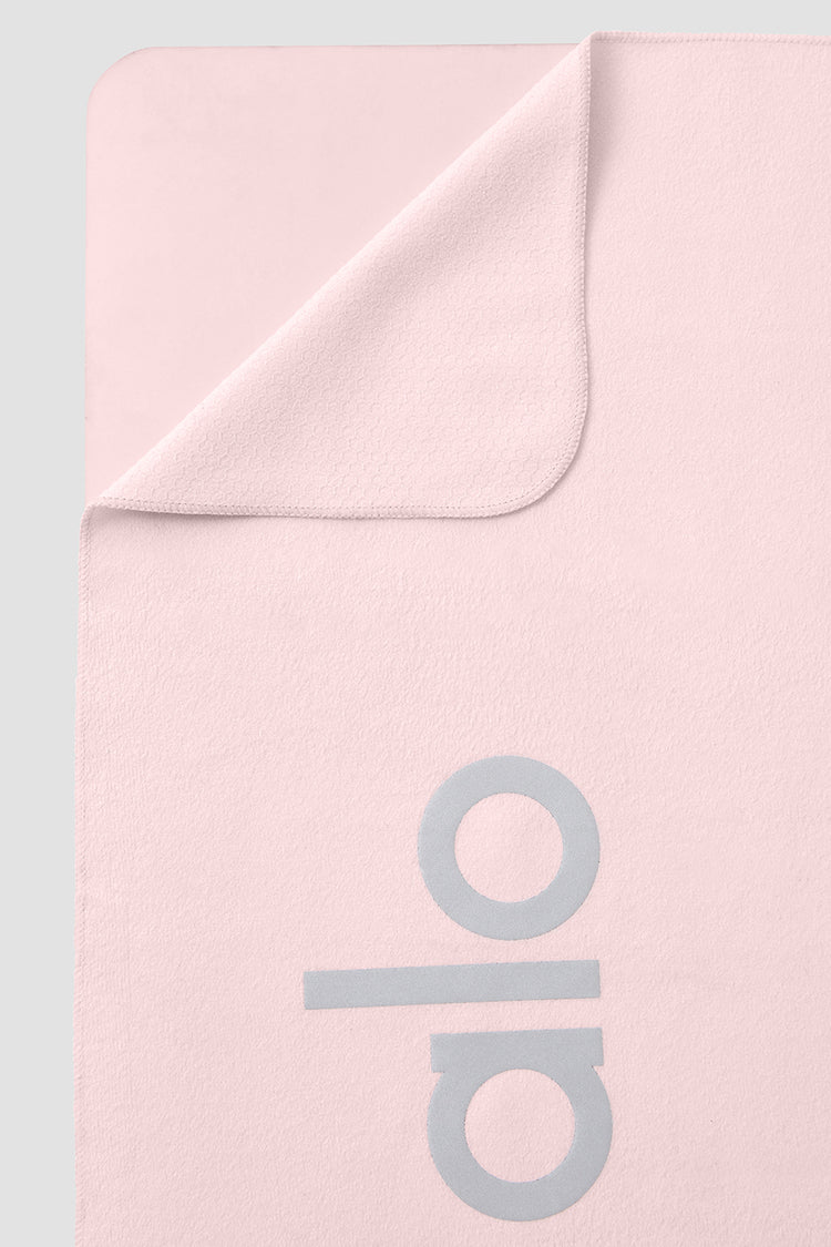 Grounded No-Slip Towel in Powder Pink by Alo Yoga - Work Well Daily