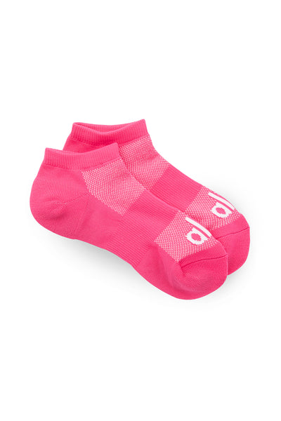 Alo Yoga Women's Everyday Sock - Hot Pink/White. 1