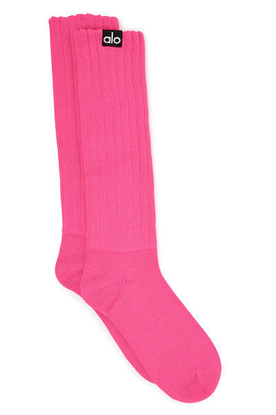 Alo Yoga Women's Scrunch Sock - Hot Pink. 1