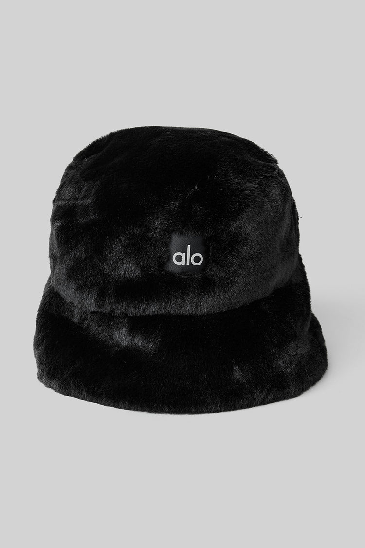 Faux Fur Bucket Hat in Black, Size: Medium/Large | Alo Yoga
