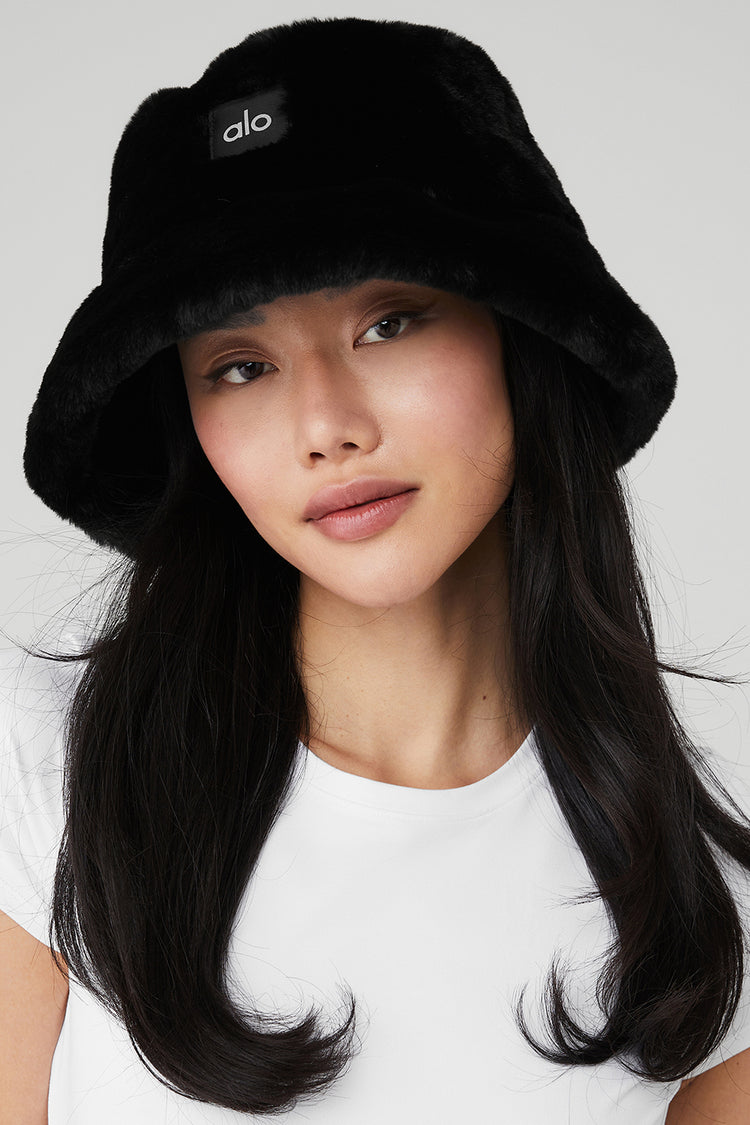 Faux Fur Bucket Hat - Sugarplum Pink