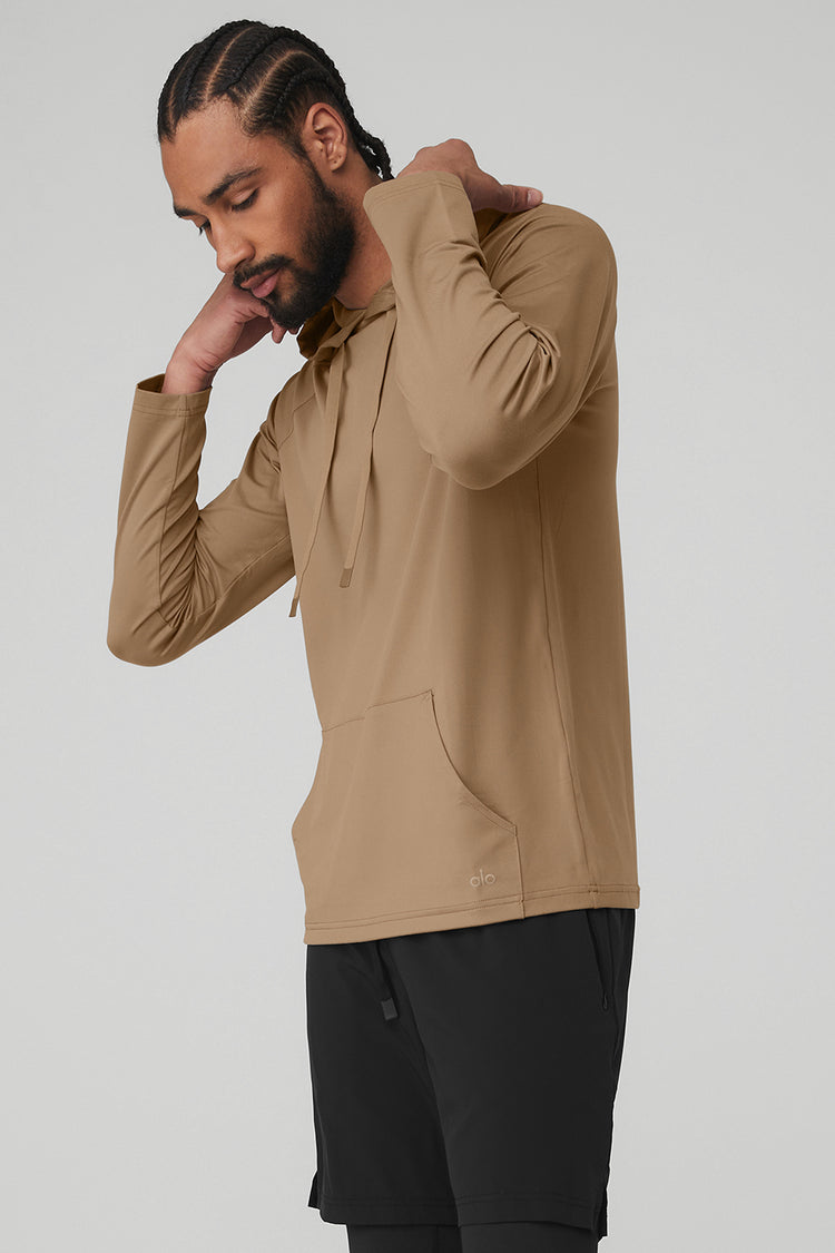 The Conquer Hoodie - Gravel  Long sleeve tshirt men, Hoodies, 4 way  stretch fabric
