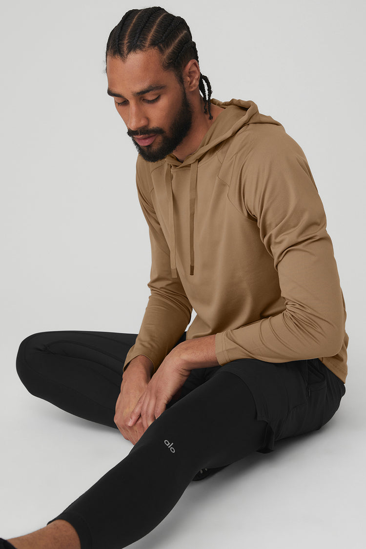 The Conquer Hoodie - Gravel  Long sleeve tshirt men, Hoodies, 4 way  stretch fabric