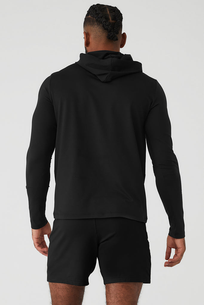 Conquer Reform Long Sleeve With Hood - Black | Alo Yoga