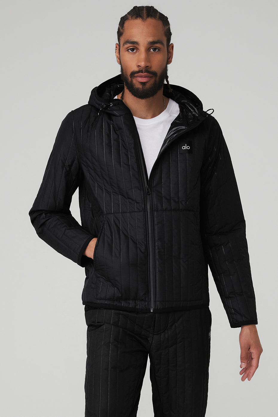 Stretch Woven Street Puffer - Black