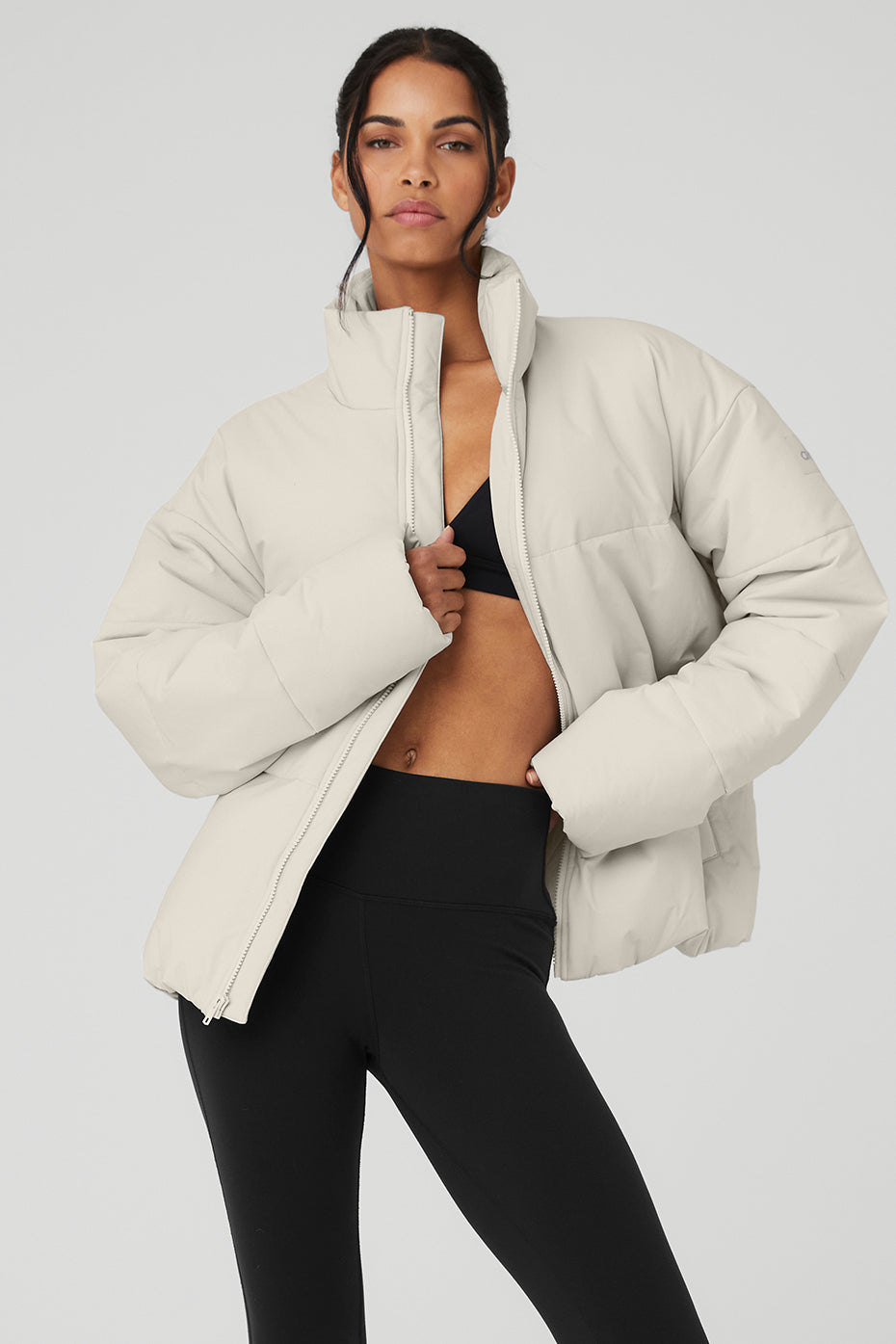 Alo Yoga Crop Elevation High-neck Boxy-fit Stretch-woven Jacket in