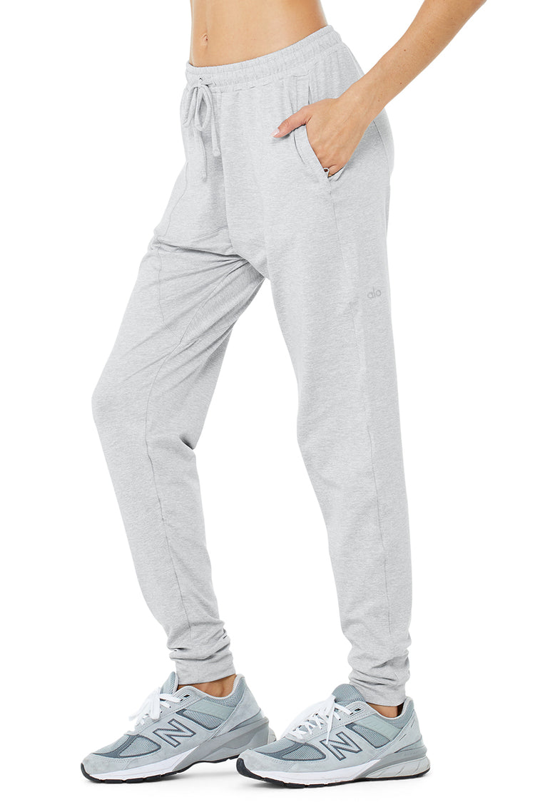 Cashmere High-Waist Plush Waffle Pant - Athletic Heather Grey