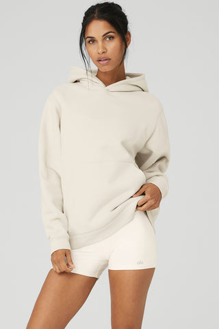 Quilted Cropped Arena Hoodie - Athletic Heather Grey