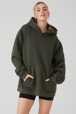 Hype Full Zip Hoodie in Espresso by Alo Yoga - International