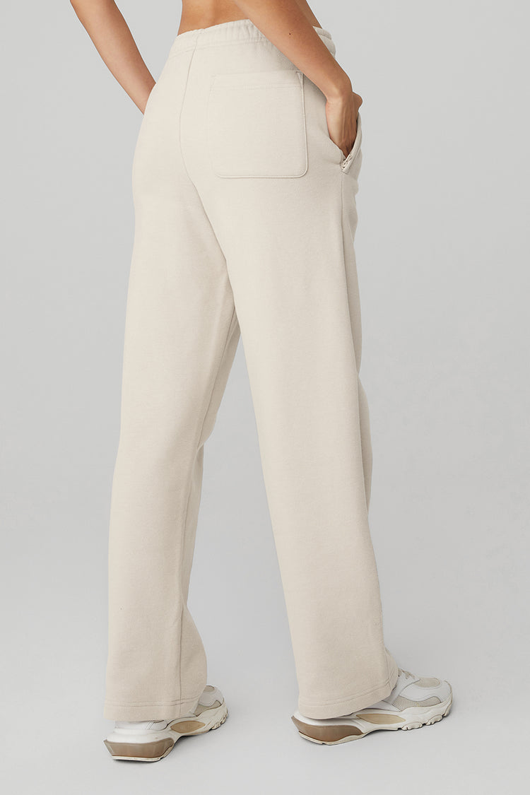 Knit High-Waist Salana Wide Leg Pant - Macadamia