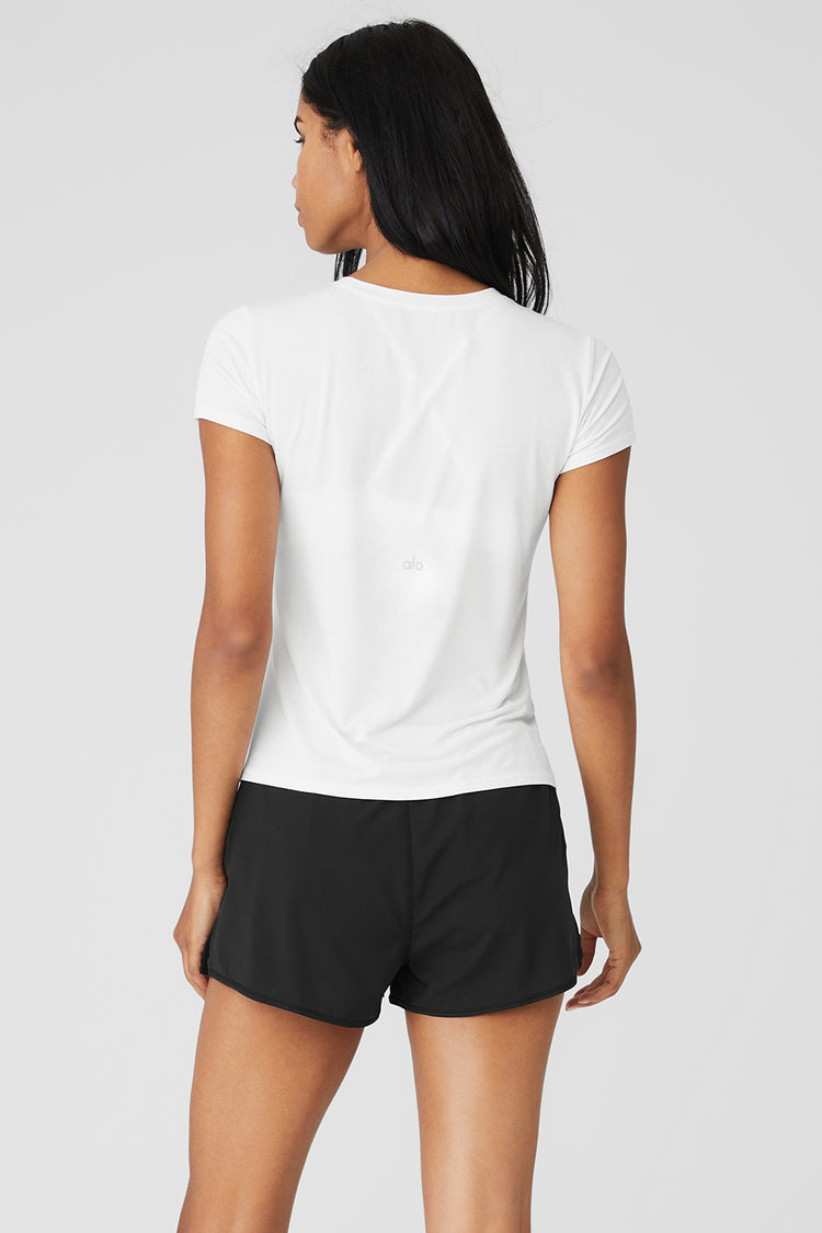 Women's Active Short Sleeve Crewneck T-Shirt With Mesh Insert 