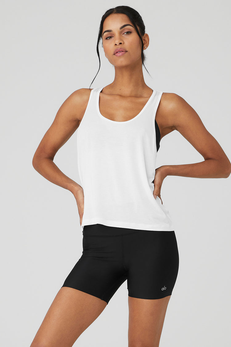 Alo Yoga Long Sleeved Cover Tank White – Move Athleisure