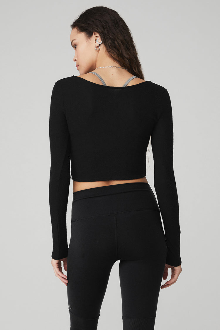 Amelia Luxe Long Sleeve Crop | Women's Crop Top | Alo Yoga