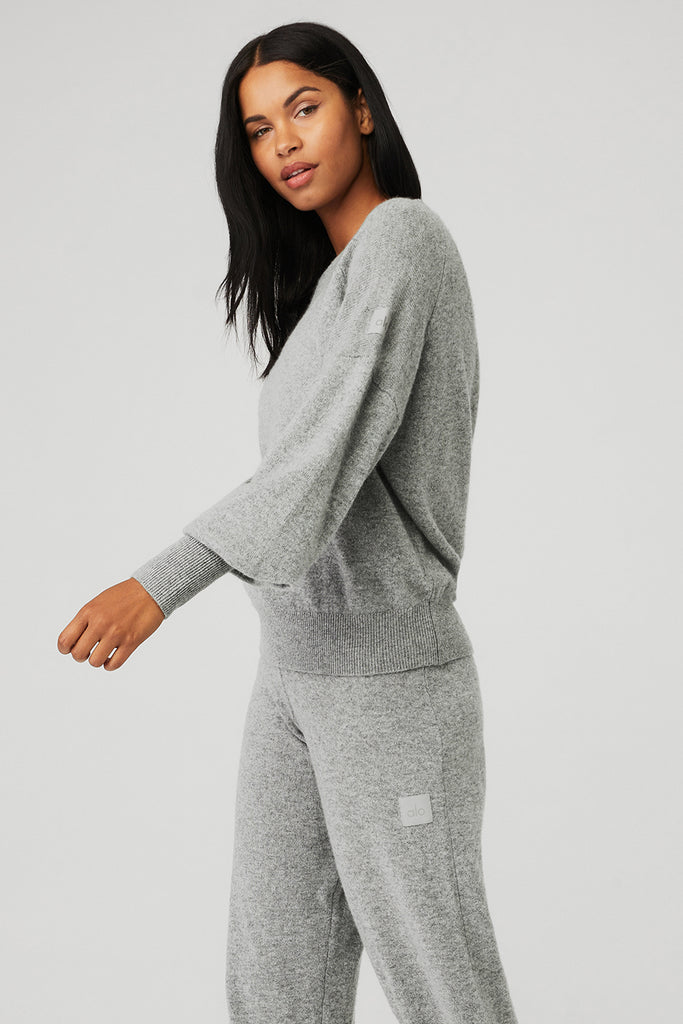 Cashmere Jet Set Crew - Dove Grey Heather | Alo Yoga