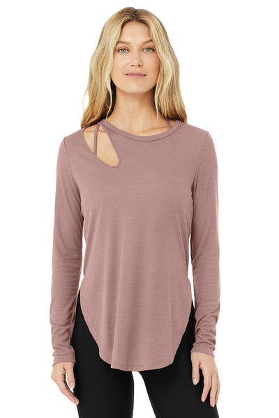 Alo Yoga Ribbed Peak Long Sleeve - Woodrose. 2