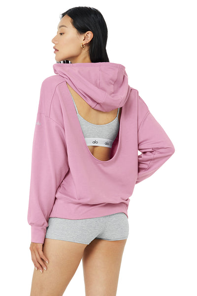 Alo Yoga Open Back Hoodie - Pink Lavender. 1