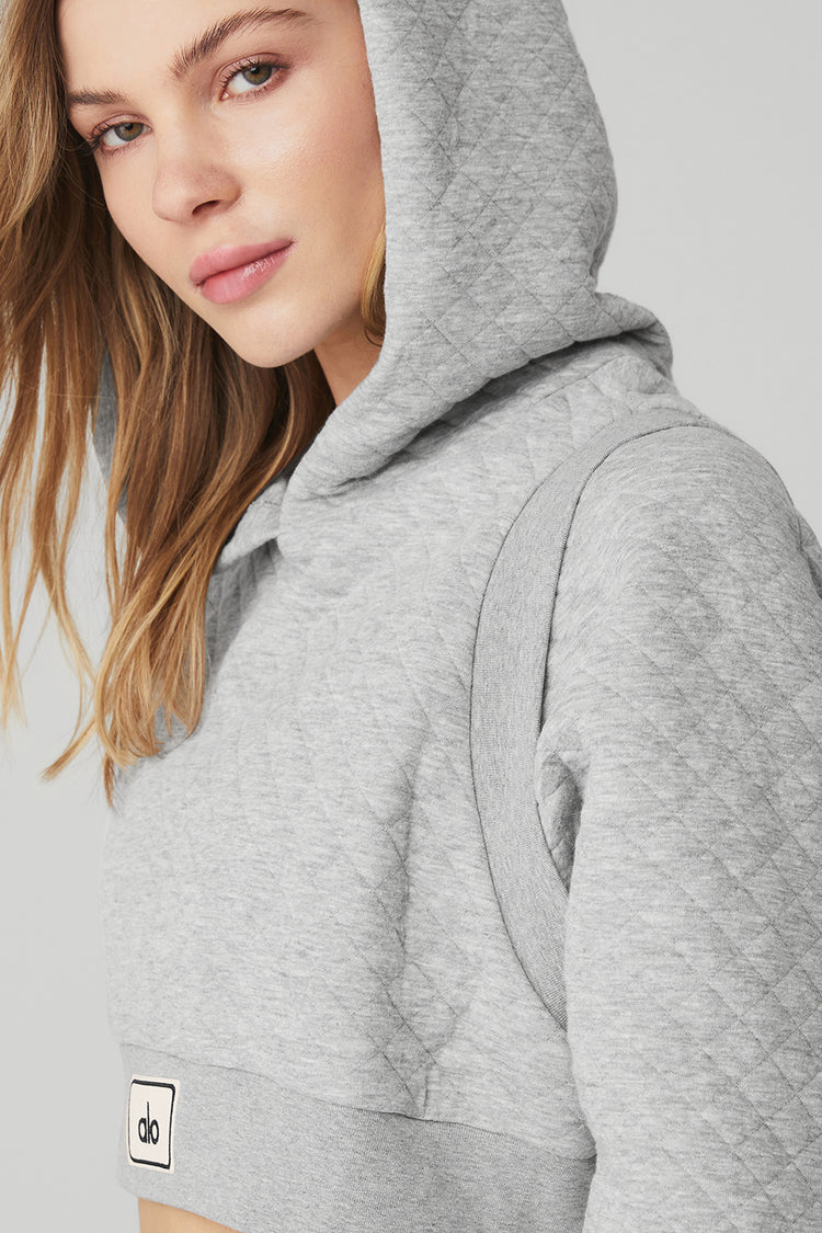 ALO Muse Hoodie Large Athletic Heather Grey 