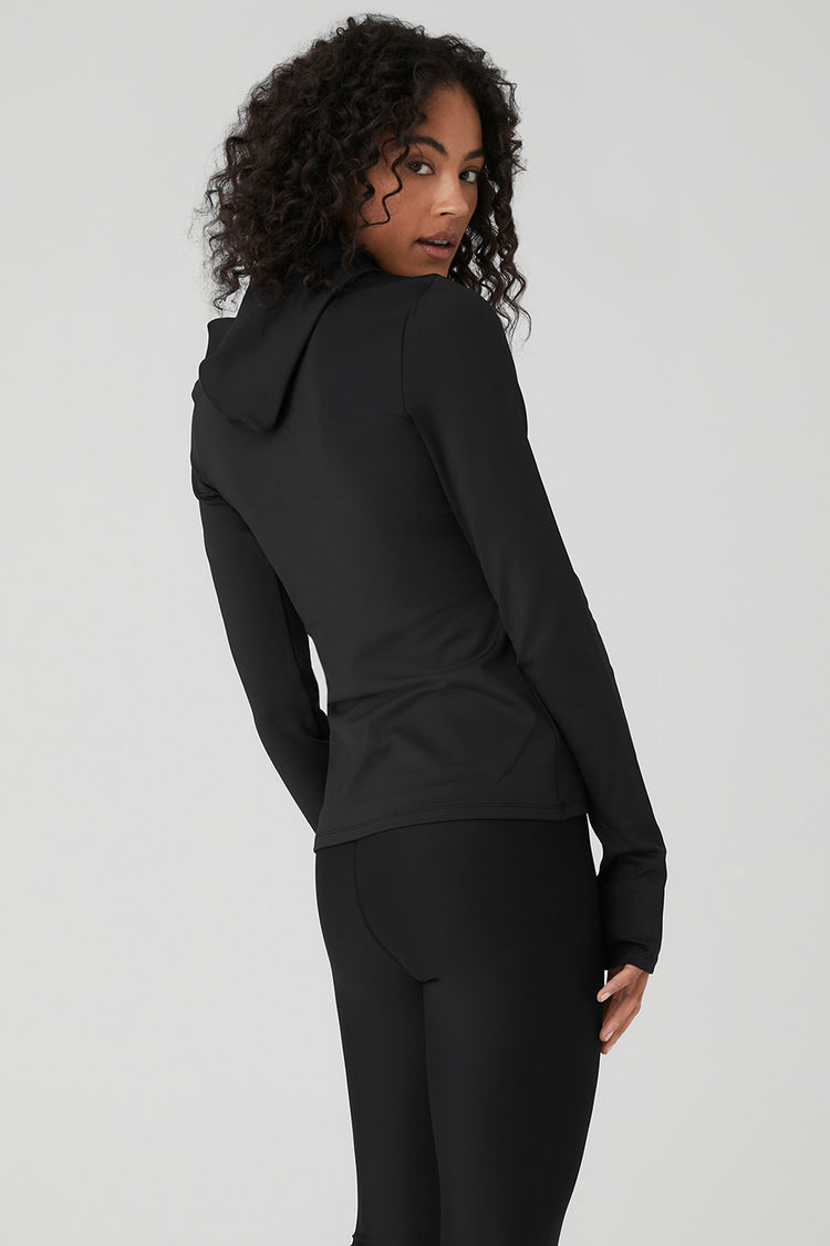 Wellness Rib Mock Neck Long Sleeve - Black