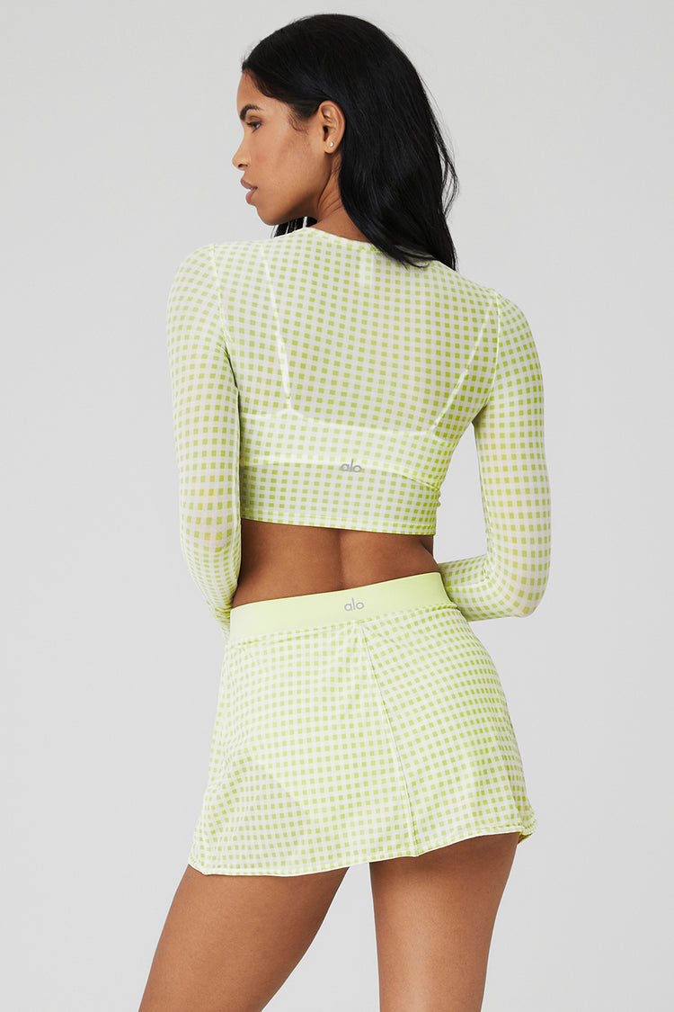 UO Kaylee Off-The-Shoulder Gingham Cropped Top