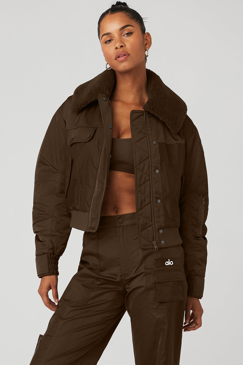 Foxy Sherpa Jacket - Espresso | Alo Yoga